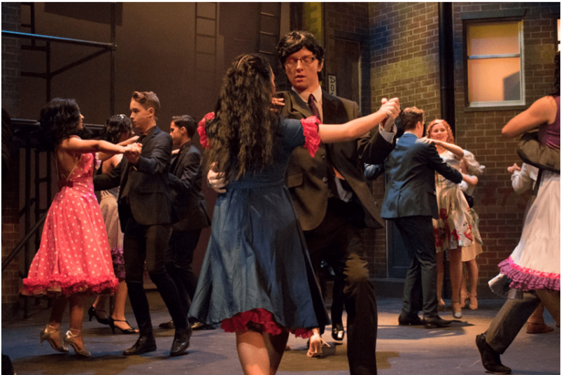 West Side Story dancers on stage
